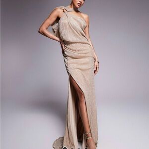 ASOS One-Shoulder Beige Gown